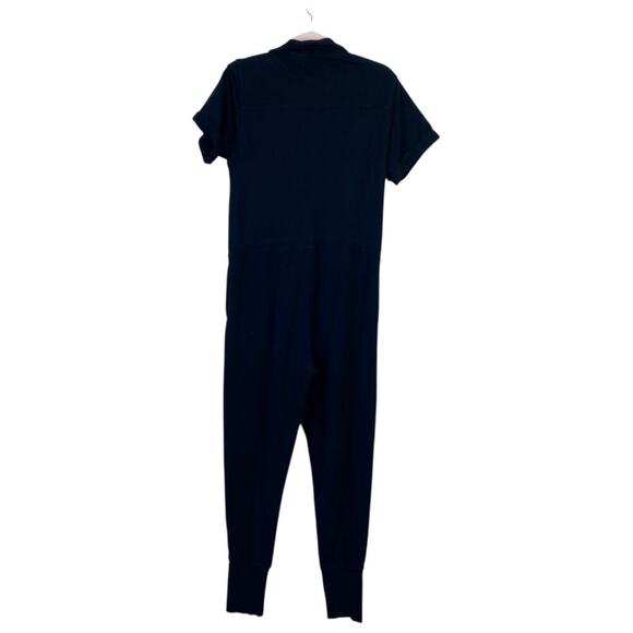 SUNDAYS Tess Stand Collar Jumpsuit Size Small Black Anthropologie Casual Lounge - Picture 4 of 8